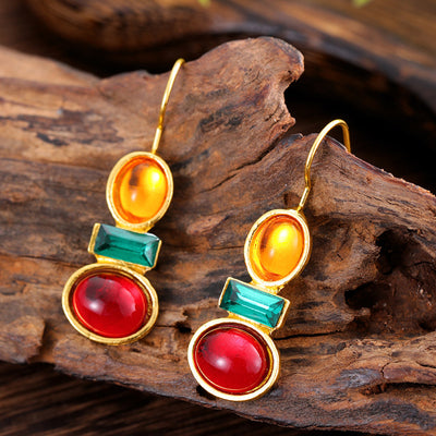 Colored Glaze Personalized Earrings Women