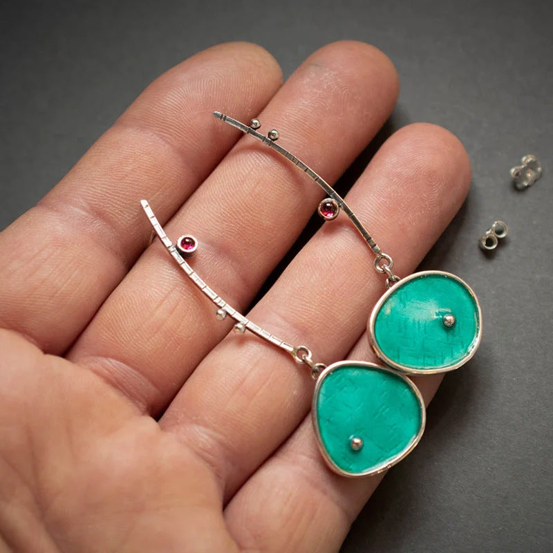 Colored Glaze Personalized Earrings Women