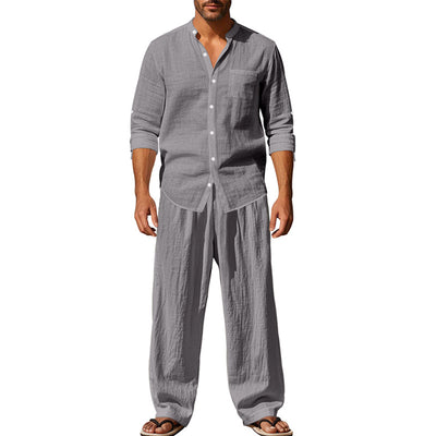 Loose Long-sleeved Trousers Shirt Outfit Men