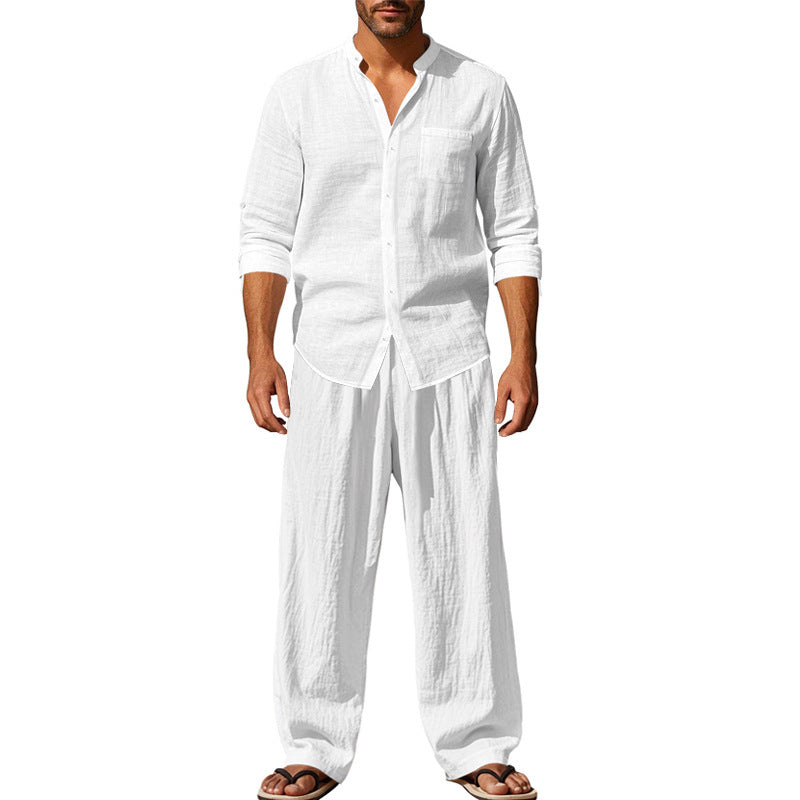 Loose Long-sleeved Trousers Shirt Outfit Men