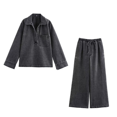 Street Fashion Straight Pants Suit Women's Clothing