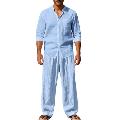 Loose Long-sleeved Trousers Shirt Outfit Men